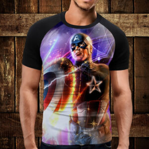Футболка-реглан з 3D принтом Captain America Капитан Америка ВСІ Розміри Преміум тканина