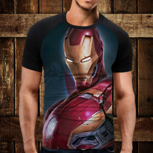 Футболка-реглан з 3D принтом Iron man Залізна людина ВСІ Розміри Преміум тканина