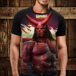 Футболка-реглан з 3D принтом Hellboy Хелбой ВСІ Розміри Преміум тканина