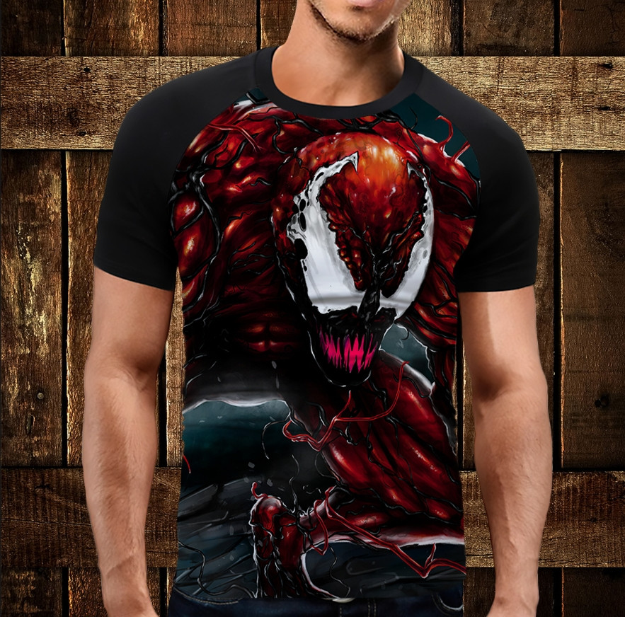 Футболка-реглан з 3D принтом Веном Спайдермен Venom Spiderman 02 ВСІ Розміри Преміум тканина