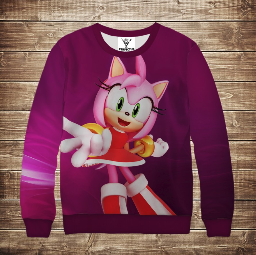 Світшот з 3D принтом Їжак Сонік и друзі Емі Роуз ВСІ Розміри Преміум тканина