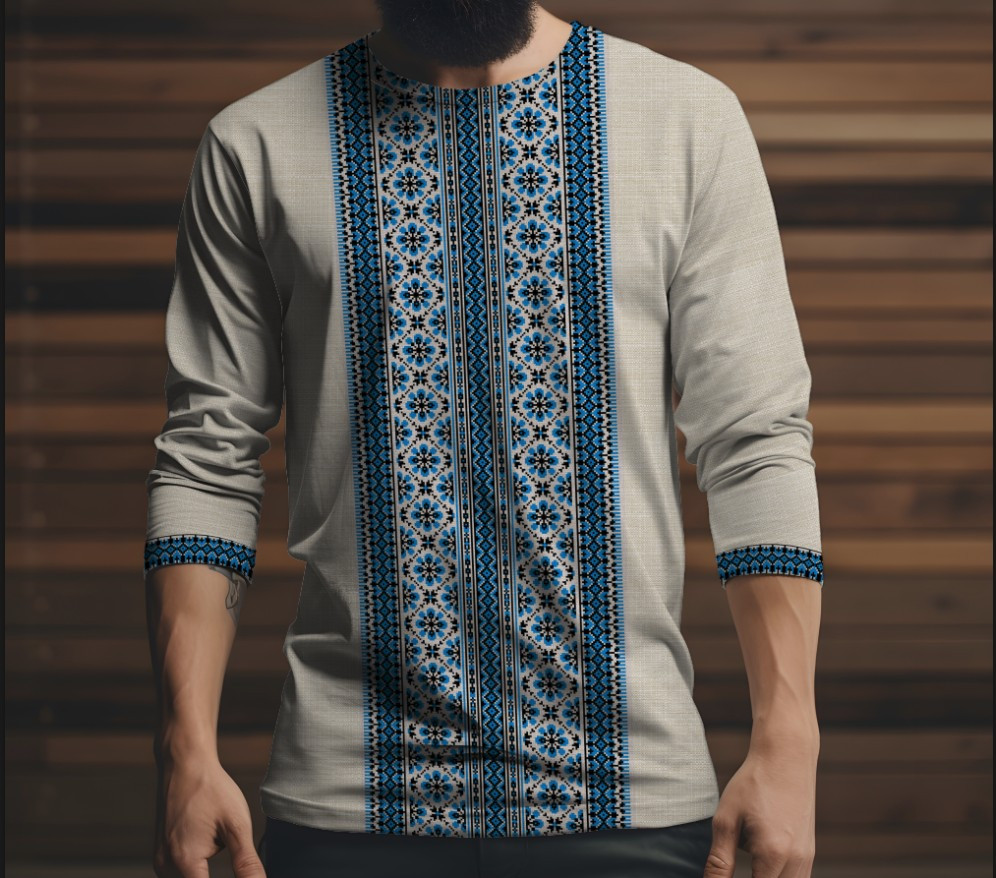 Лонгслив з 3D принтом Вишиванка 04 ВСІ Розміри Преміум тканина