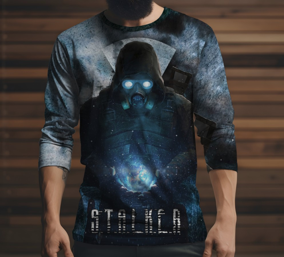 Лонгслив з 3D принтом STALKER Сталкер ВСІ Розміри Преміум тканина