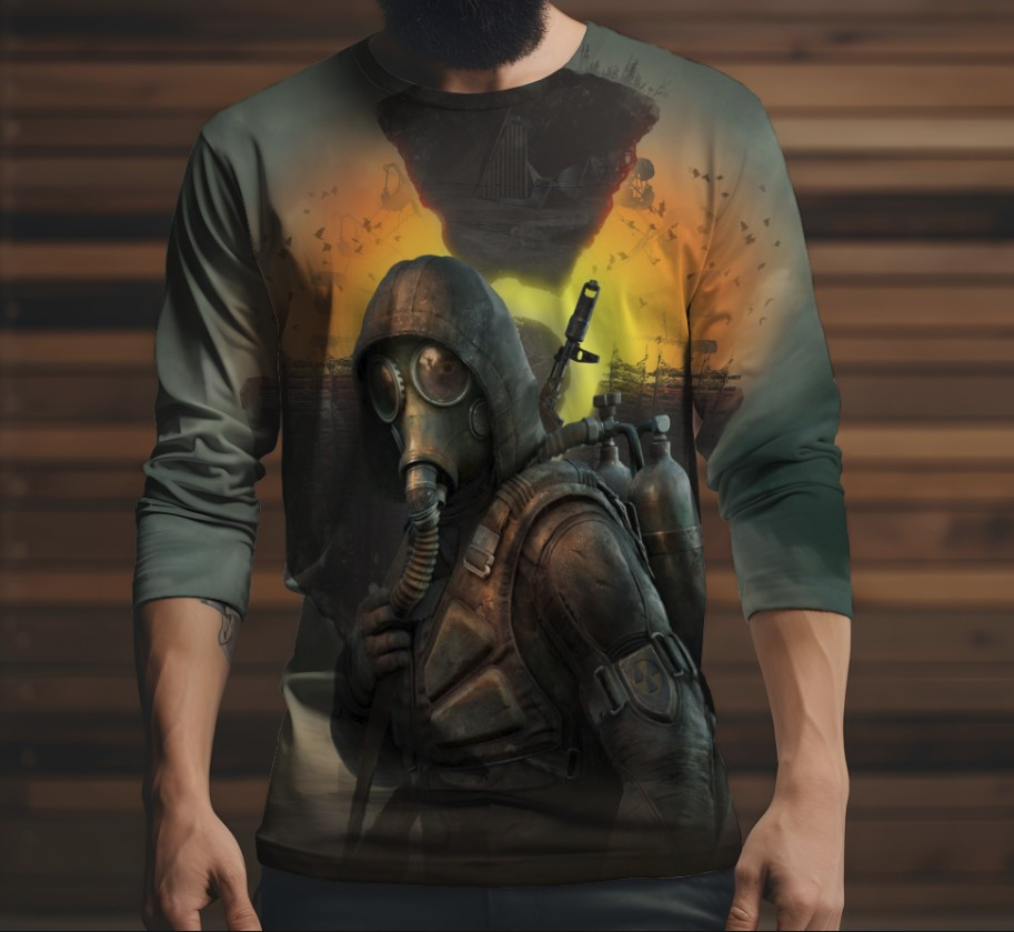 Лонгслив з 3D принтом STALKER Сталкер Гріх 002 ВСІ Розміри Преміум тканина