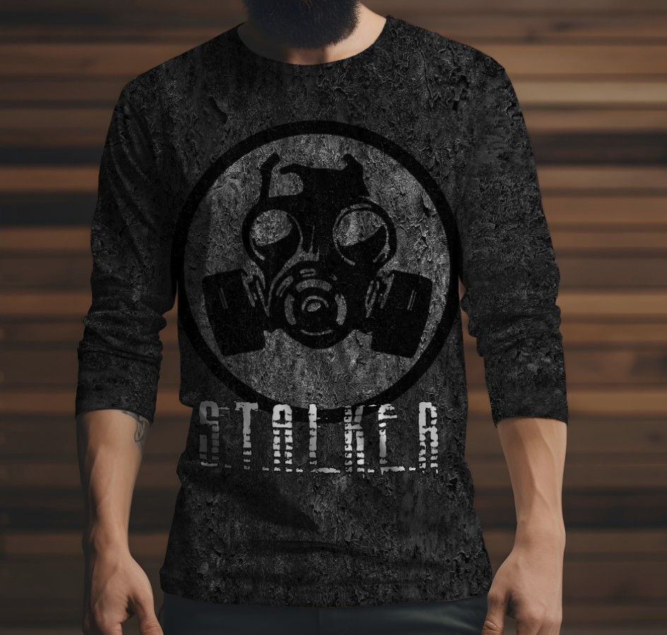 Лонгслив з 3D принтом STALKER Сталкер 012 ВСІ Розміри Преміум тканина
