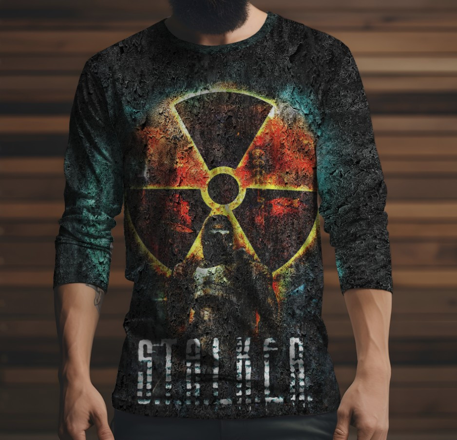 Лонгслив з 3D принтом STALKER Сталкер 013 ВСІ Розміри Преміум тканина