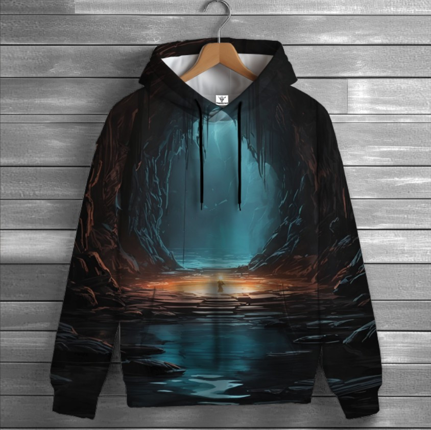 Толстовка-кенгуру (толстовка) з 3D принтом Фантастична печера ВСІ Розміри Преміум тканина