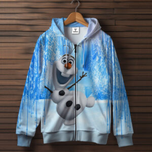 Худі з 3Д принтом Різдвяний веселий сніговик Олаф. Дорослі і Дитячі розміри ВСІ Розміри Преміум тканина
