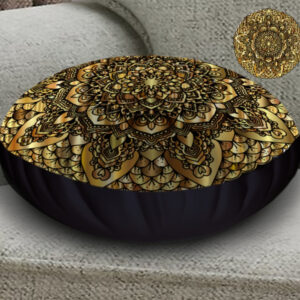 Подушка-пуфік 45х45 см. Золота мандала