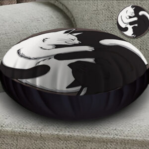 Подушка-пуфік 45х45 см. Котики інь янь