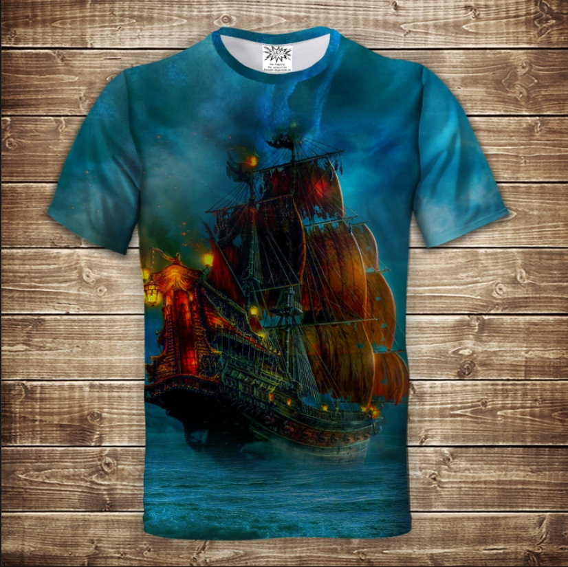 Футболка з принтом 3D на тему Примарний корабель ВСІ Розміри Преміум тканина