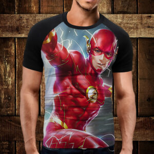 Футболка-реглан з 3D принтом The Flash - Флеш ВСІ Розміри Преміум тканина