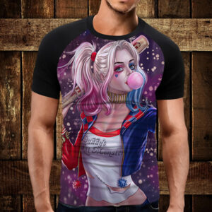 Футболка-реглан з 3D принтом Харлі Квінн ВСІ Розміри Преміум тканина