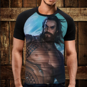 Футболка-реглан з 3D принтом Аквамен арт малюнок ВСІ Розміри Преміум тканина
