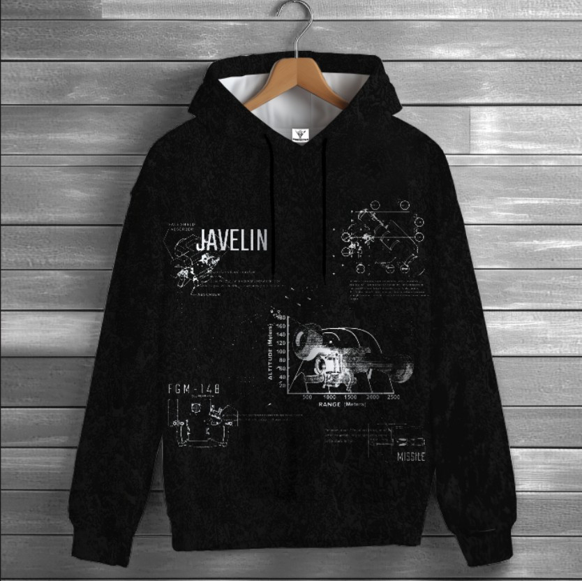 Толстовка-кенгуру (толстовка) з 3D принтом Javelin Джавелін ВСІ Розміри Преміум тканина