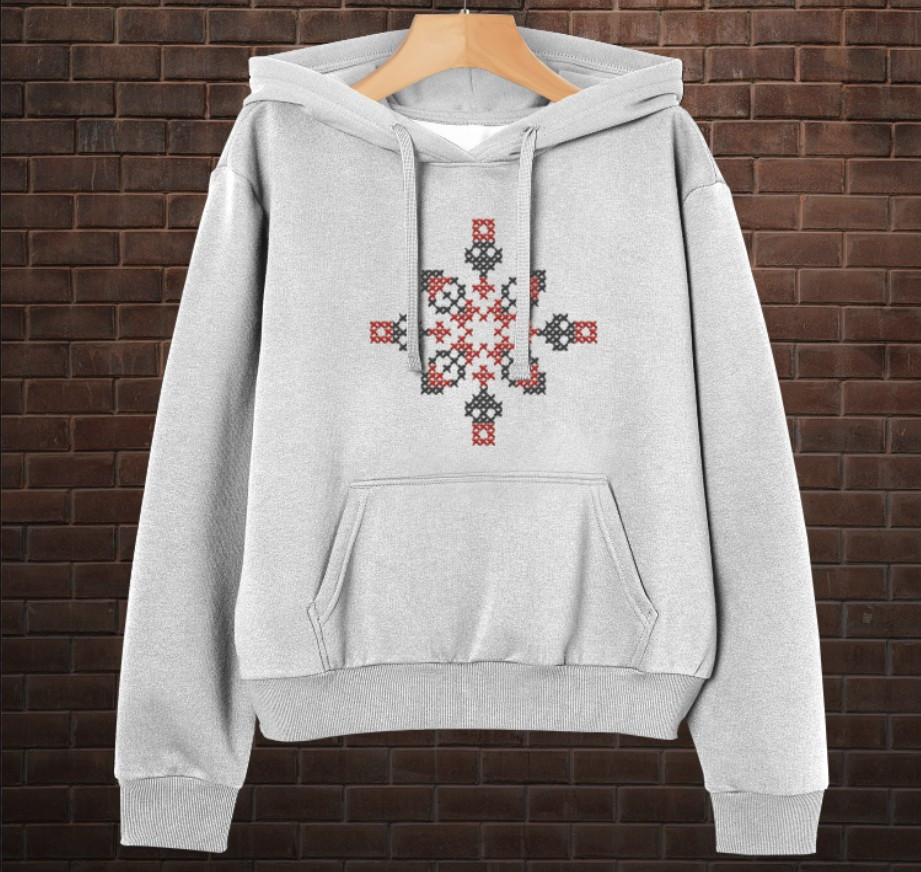 Толстовка-кенгуру принтом Закодоване ім'я у вишиванці - Михайло ВСІ Розміри Преміум тканина