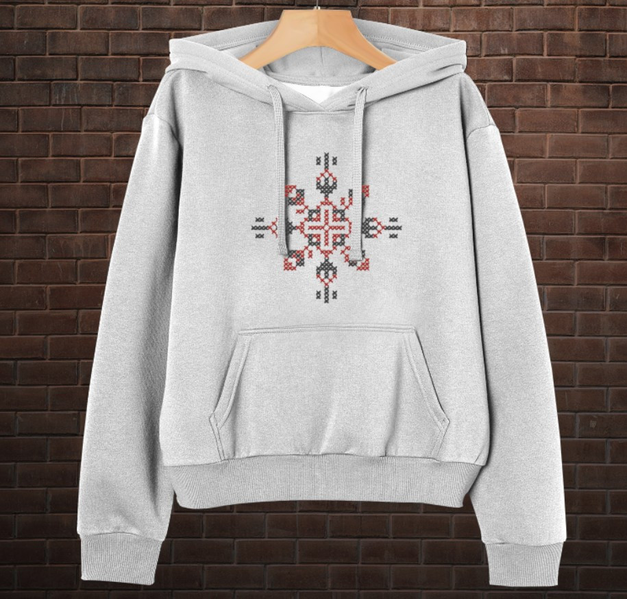 Толстовка-кенгуру принтом Закодоване ім'я у вишиванці - Владислав ВСІ Розміри Преміум тканина