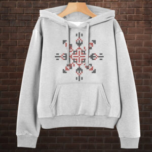 Толстовка-кенгуру принтом Закодоване ім'я у вишиванці - Владислава ВСІ Розміри Преміум тканина