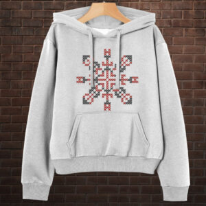 Толстовка-кенгуру принтом Закодоване ім'я у вишиванці - Валентина ВСІ Розміри Преміум тканина