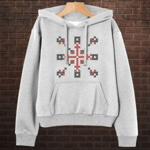 Толстовка-кенгуру принтом Закодоване ім'я у вишиванці - Віктор ВСІ Розміри Преміум тканина