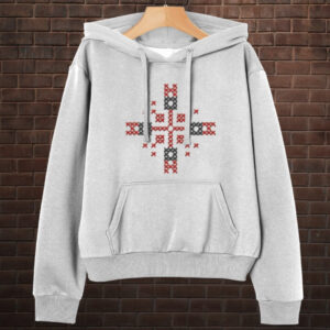 Толстовка-кенгуру принтом Закодоване ім'я у вишиванці - Воїн ВСІ Розміри Преміум тканина