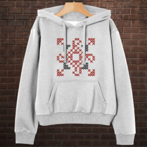 Толстовка-кенгуру принтом Закодоване ім'я у вишиванці - Дар'я ВСІ Розміри Преміум тканина