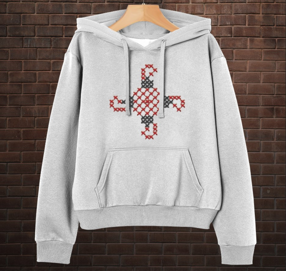 Толстовка-кенгуру принтом Закодоване ім'я у вишиванці - Ігор ВСІ Розміри Преміум тканина