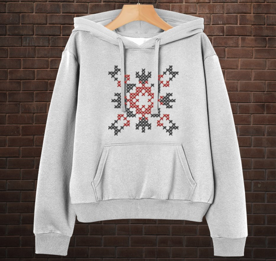 Толстовка-кенгуру принтом Закодоване ім'я у вишиванці - Максим ВСІ Розміри Преміум тканина