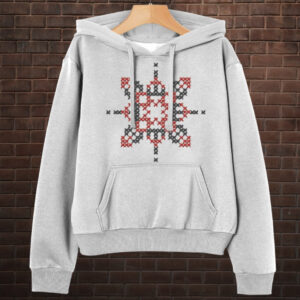 Толстовка-кенгуру принтом Закодоване ім'я у вишиванці - Меланія ВСІ Розміри Преміум тканина