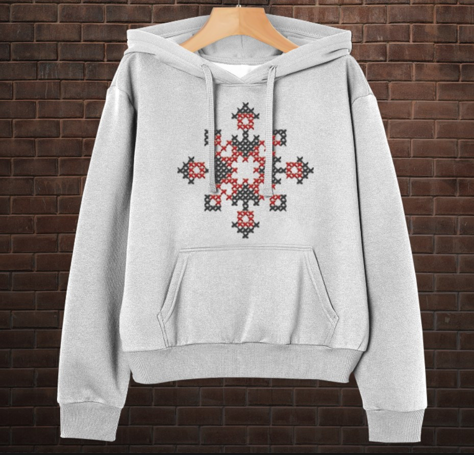 Толстовка-кенгуру принтом Закодоване ім'я у вишиванці - Микола ВСІ Розміри Преміум тканина