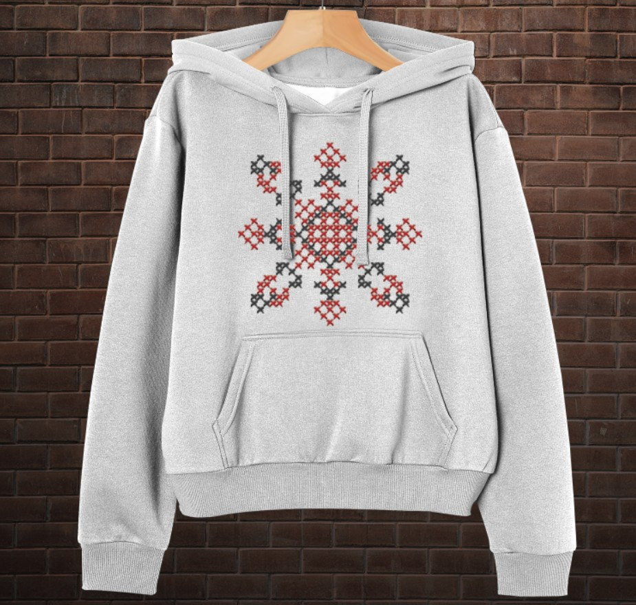 Толстовка-кенгуру принтом Закодоване ім'я у вишиванці - Олександр ВСІ Розміри Преміум тканина