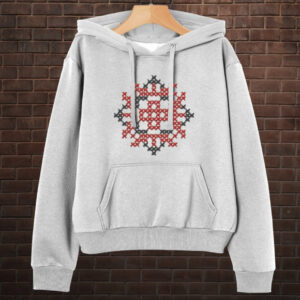 Толстовка-кенгуру принтом Закодоване ім'я у вишиванці - Олена ВСІ Розміри Преміум тканина