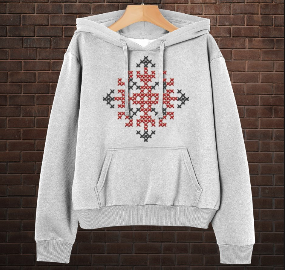 Толстовка-кенгуру принтом Закодоване ім'я у вишиванці - Орися ВСІ Розміри Преміум тканина