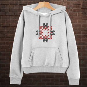 Толстовка-кенгуру принтом Закодоване ім'я у вишиванці - Яна ВСІ Розміри Преміум тканина