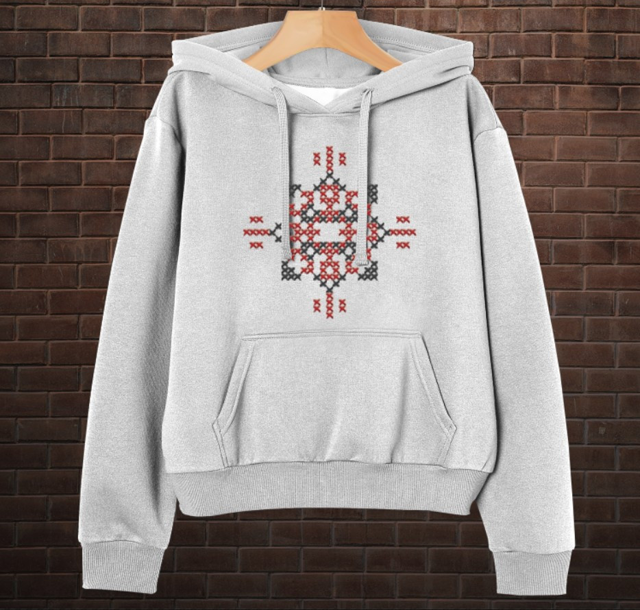 Толстовка-кенгуру принтом Закодоване ім'я у вишиванці - Ярослав ВСІ Розміри Преміум тканина