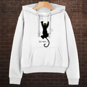 Толстовка-кенгуру (толстовка) з принтом Без кордонів. Чорне кошеня ВСІ Розміри Преміум тканина