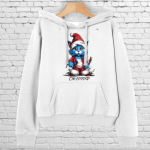 Толстовка-кенгуру (толстовка) з принтом Смуррррф. Кіт Смурфик. ВСІ Розміри Преміум тканина