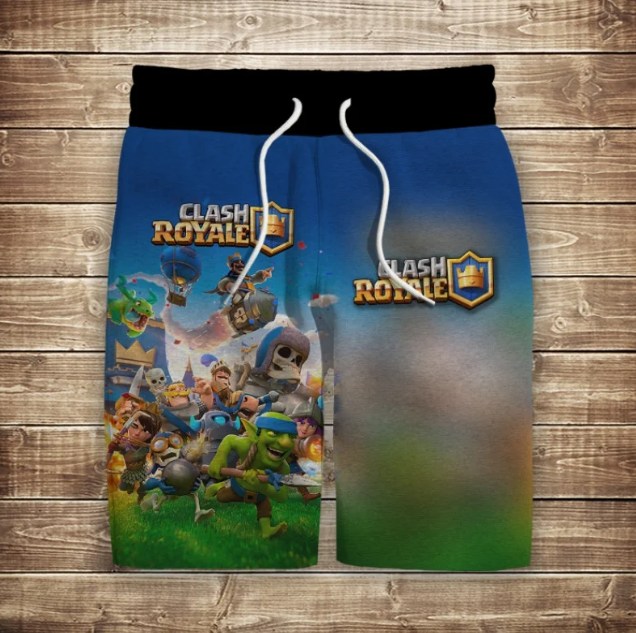Шорти з 3D принтом на тему: Clash Royale 02. Дорослі та Дитячі розміри ВСІ Розміри