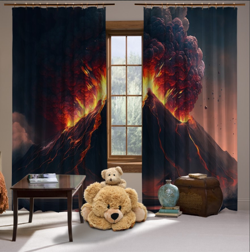 Штори Вулкан лава виверження ніч 1