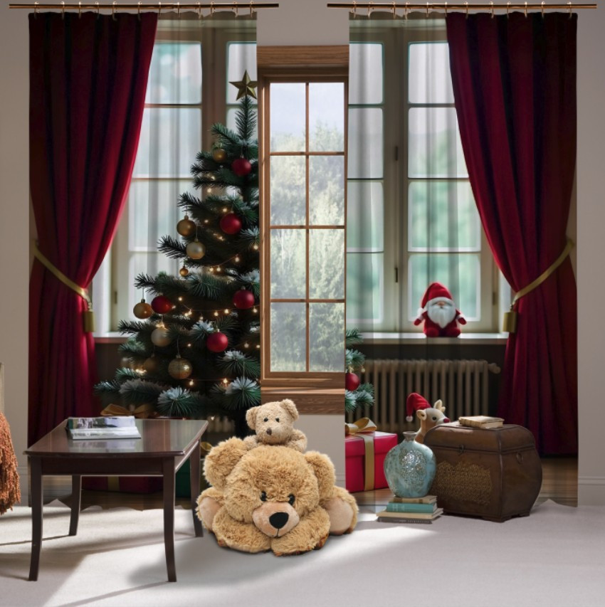 Штори з Фотоштораом на тему: Різдво і Новий Рік