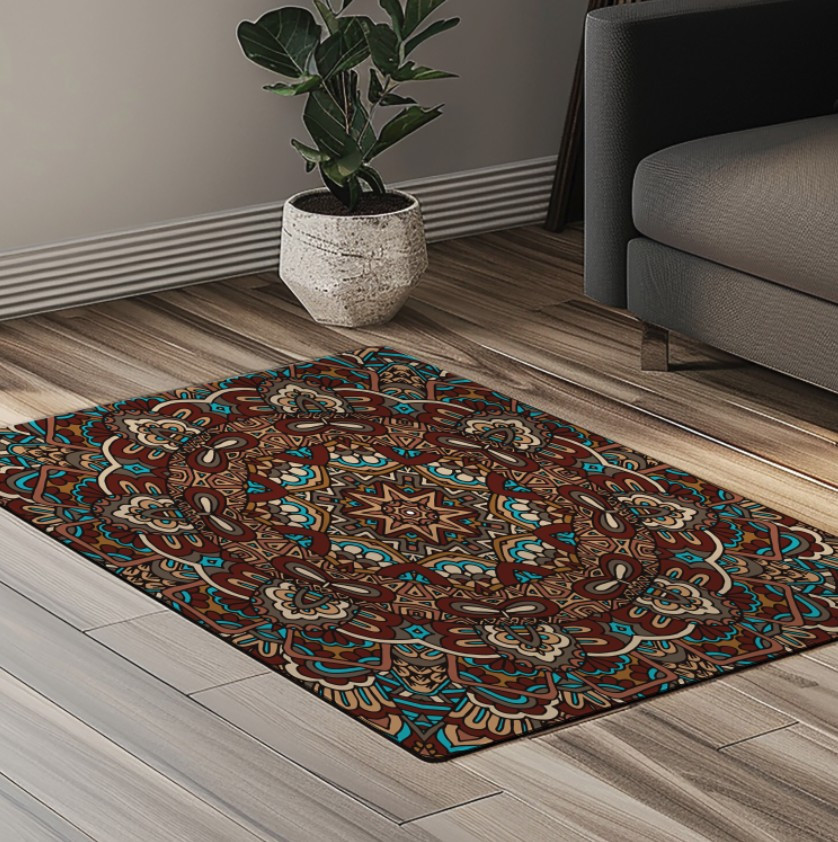 Килимок з принтом мозаїчний - декоративний -  етнічний - еклектичний - ретро - стиль