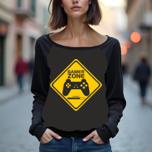 Світшот реглан з відкритими плечима в романтичному стилі з принтом "Джойстик