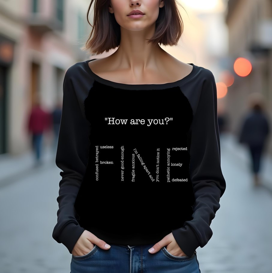 Світшот реглан з відкритими плечима в романтичному стилі з принтом "Напис: текст