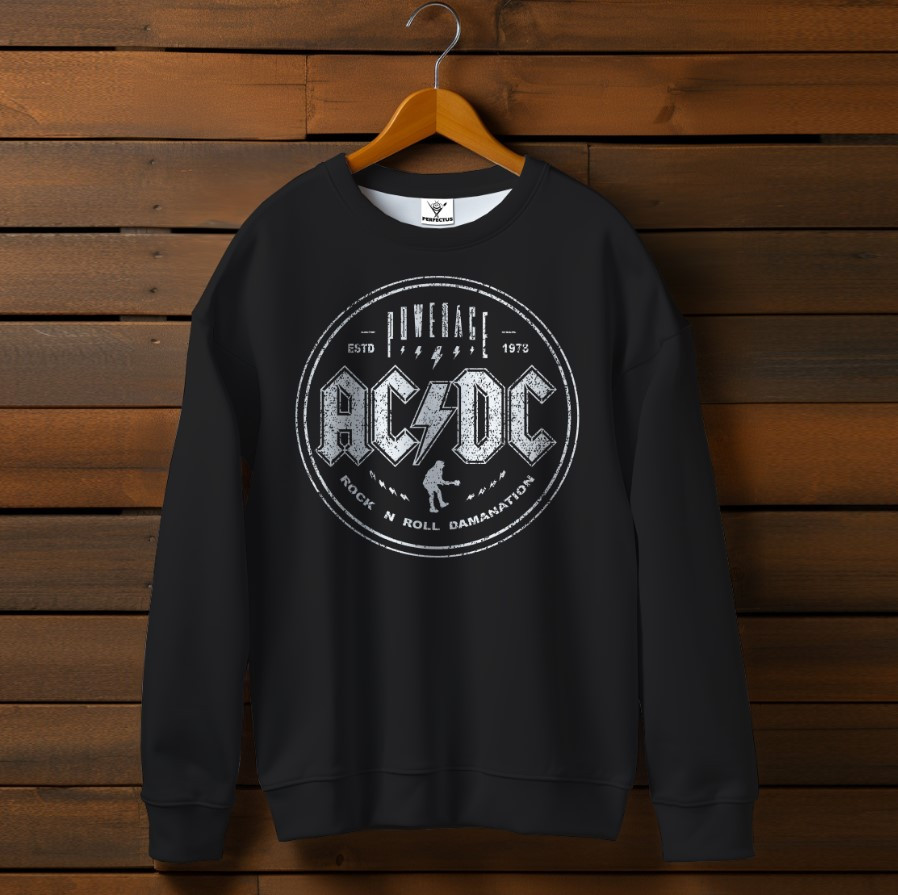 Світшот оверсайз унісекс з принтом AC/DC