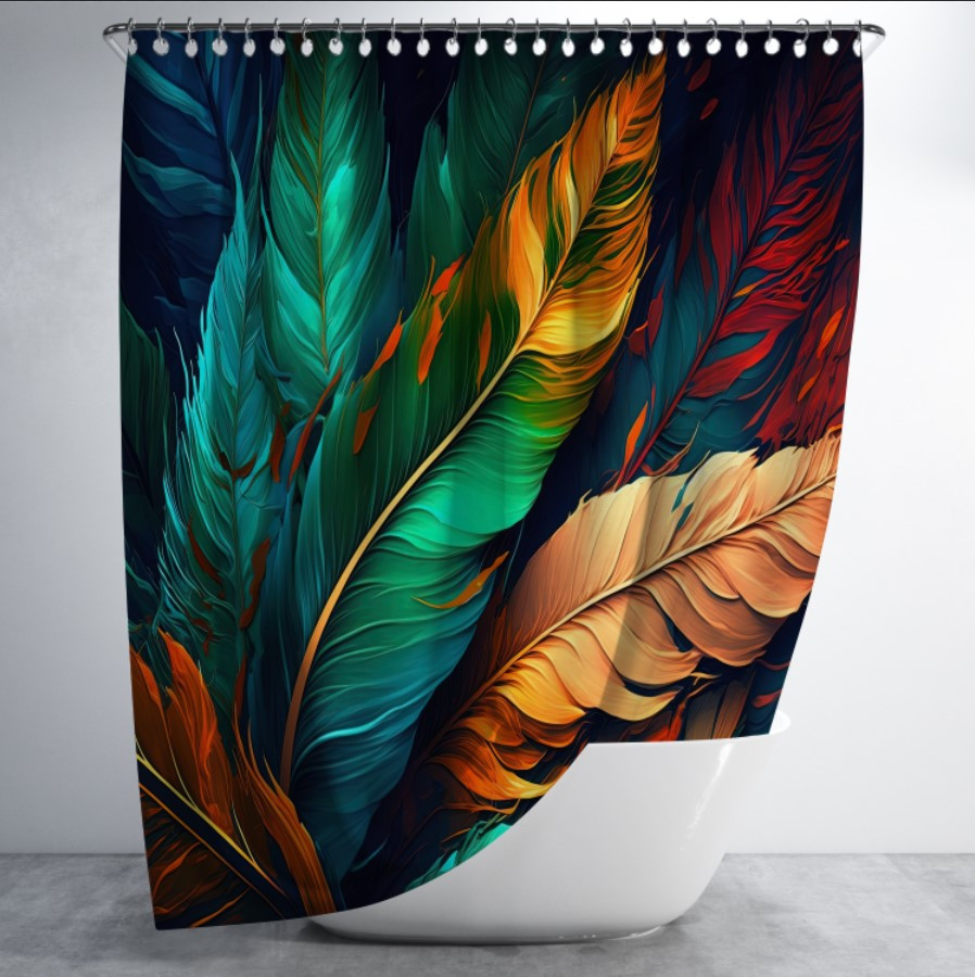 Штора в ванну з принтом "Абстрактний фон з градієнтами та текстурою пір'я 3" 150х200 см.