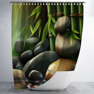 Штора в ванну з принтом "Бамбук