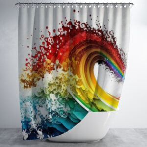 Штора в ванну з принтом "Барвистий райдужний сплеск фарби 1" 150х200 см.