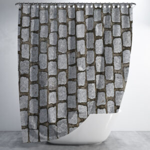 Штора в ванну з принтом "Бруківка" 150х200 см.