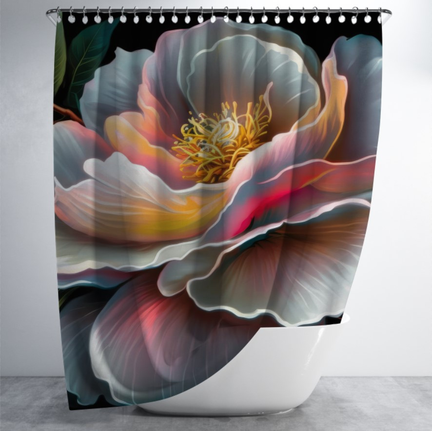 Штора в ванну з принтом "Вінтажний ботанічний дизайн