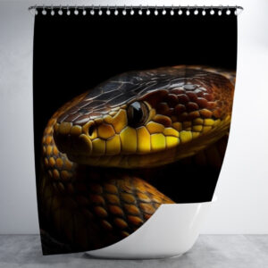 Штора в ванну з принтом "Голова змії" 150х200 см.